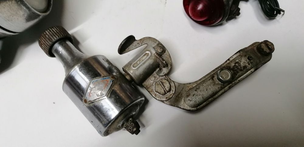 Kit bicicleta antiga farol dínamo e farolim inglês