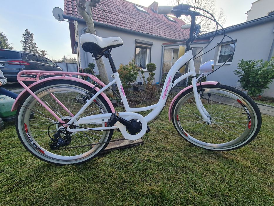 Rower damski miejski Goetze Mood 24' 6 biegów Shimano biało-różowy