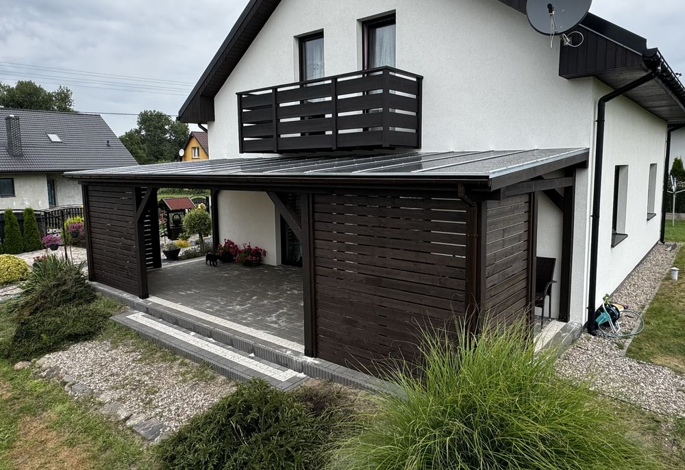 Tarasy, wiaty garażowe, zadaszenia tarasów, pomieszczenia gospodarcze