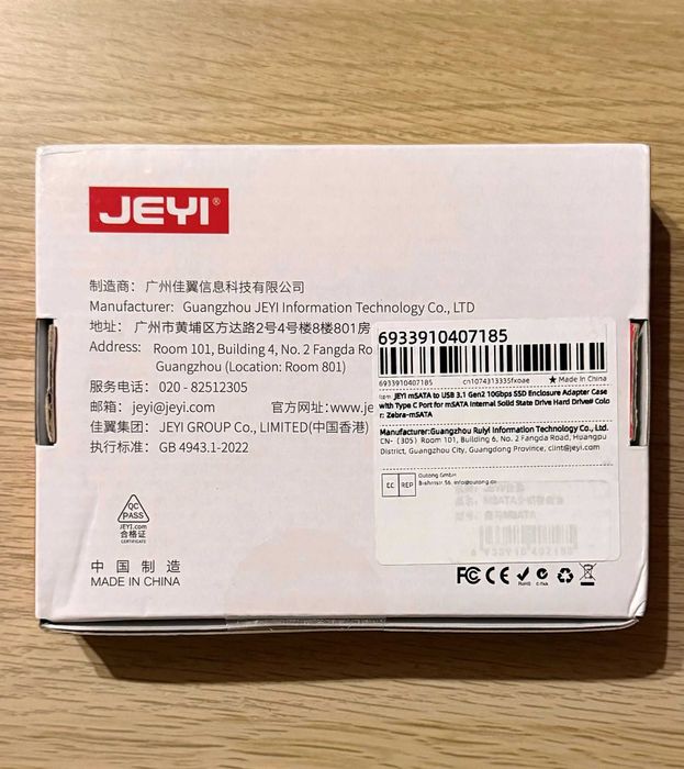 Obudowa dysku mSATA SSD M50 Jeyi USB-C 3.1 6Gbps