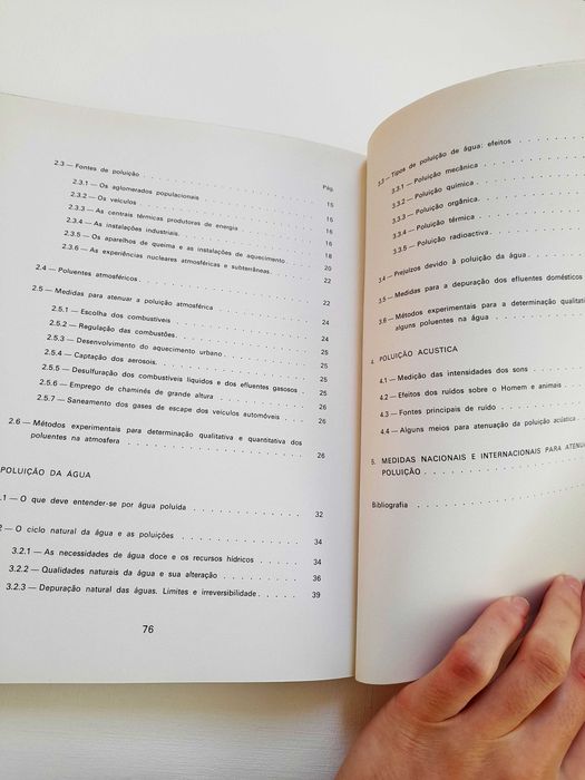 Livro antigo Poluição do meio ambiente