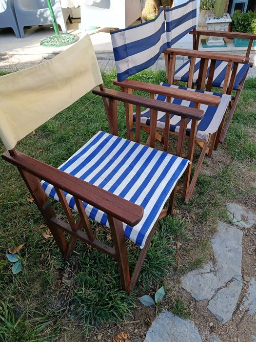 Cadeiras de realizador azuis