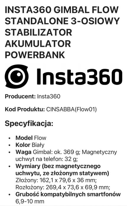 Gimbal insta 360