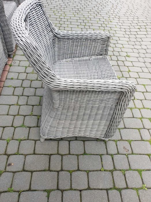 Masywne krzesła ogrodowe z technorattanu 8 sztuk