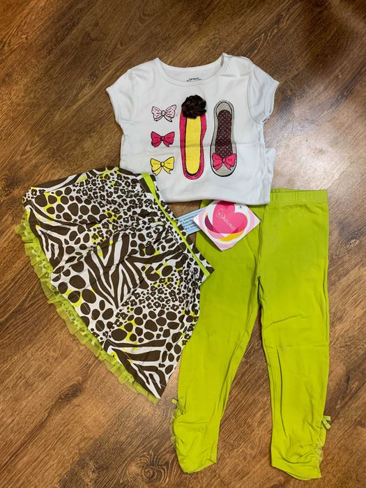 детская одежда Carters футболка юбка лосинки на 4-5-6 лет