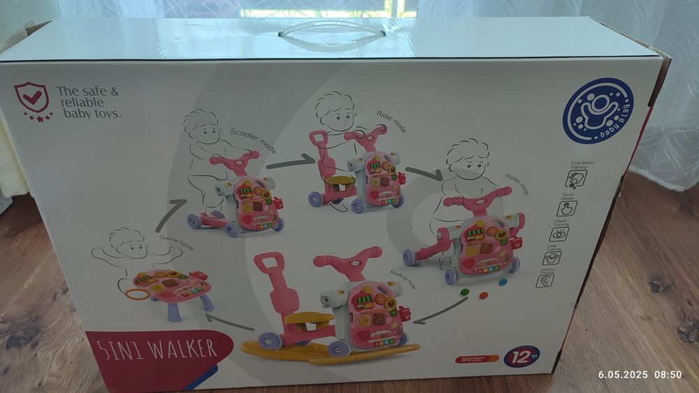 Chodzik, Rowerek 5w1, (bujak, hulajnoga, rowerek, stolik, pchacz)