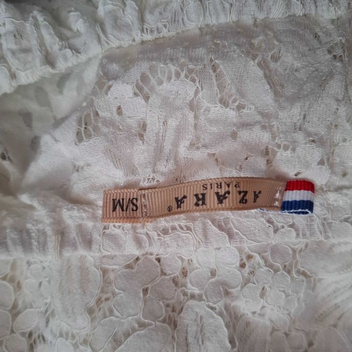 Bluzka biała koronka styl boho jak nowa Azara Paris rozmiar S/M