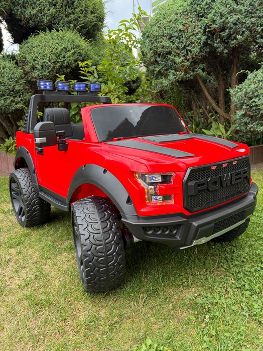 Dwuosobowe Auto na akumulator JEEP RAPTOR F150 4x4 12Ah Pilot EVA Skóra Samochód dla 2 dzieci