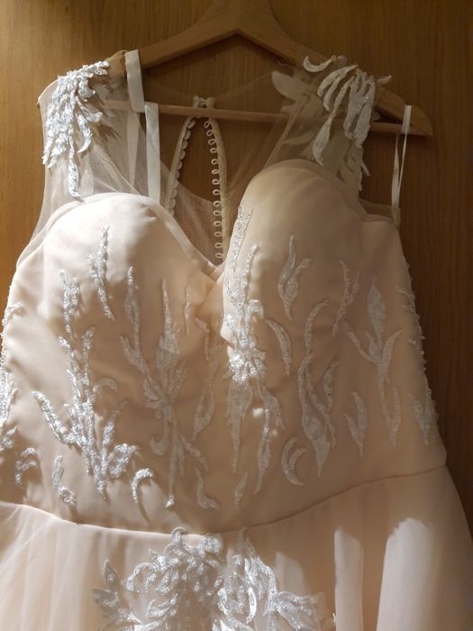 Suknia ślubna boho PLUS SIZE, rozm. 44