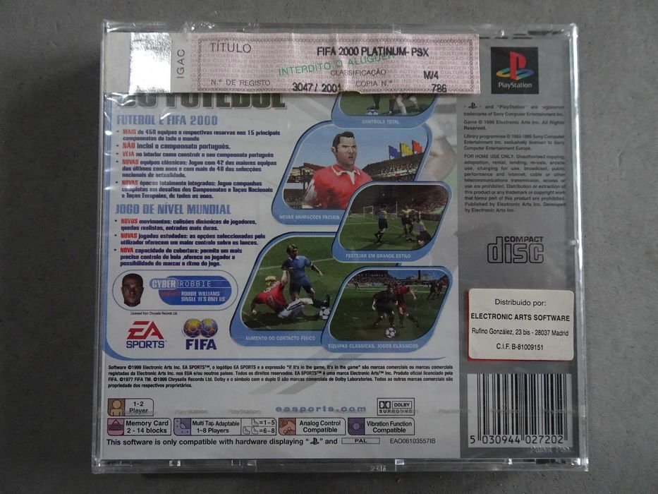 Jogo Playstation 1 - Fifa 2000 (selado) .