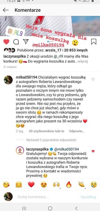 Koszulka Roberta Lewandowskiego z autografem