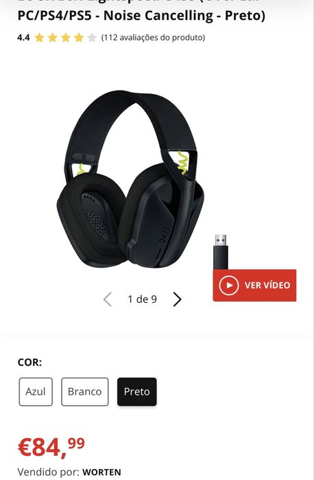 Auscultadores Gaming Bluetooth LOGITECH Lightspeed G435