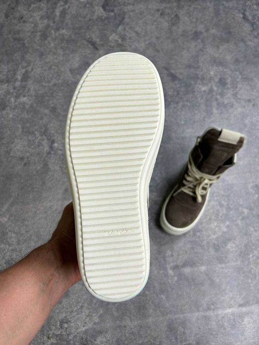 Кеди Rick Owens Geobasket Ramones jumbo laces коричневі opium archive