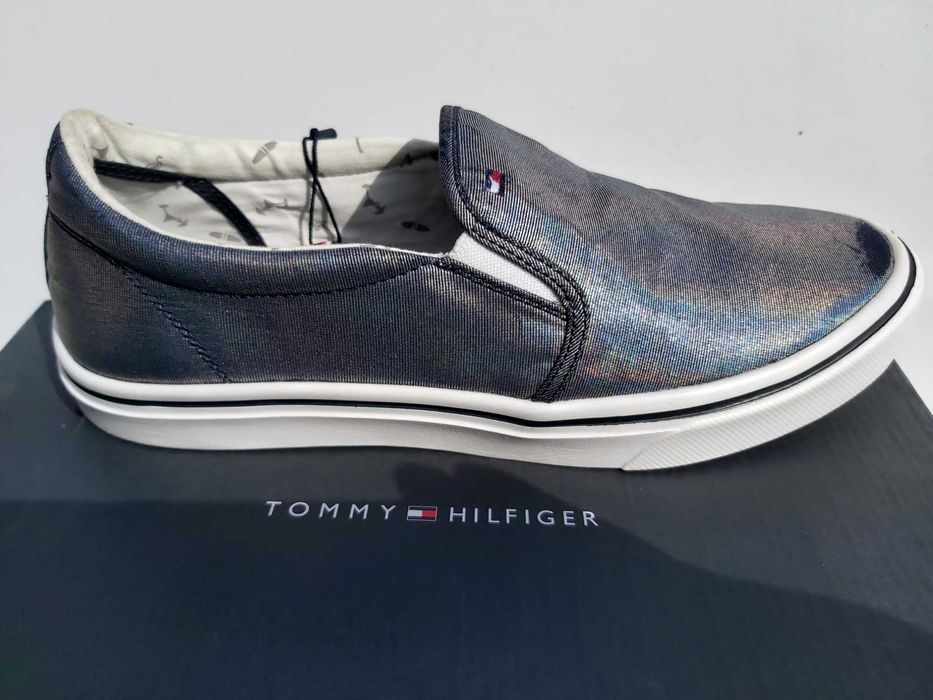 Sneakersy TOMMY HILFIGER tenisówki trampki sneakersy 40 metalic