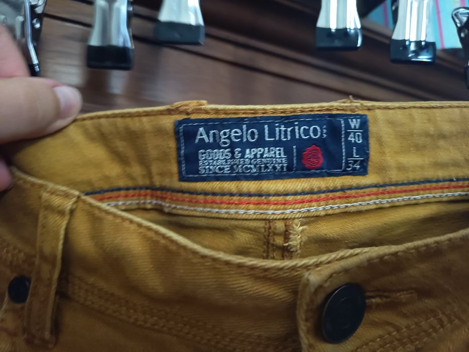 Calças mostarda tipo jeans64309608317441122