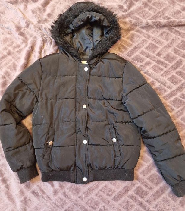 Kurtka 146 czarna cieplejsza przejściówka dla dziewczynki