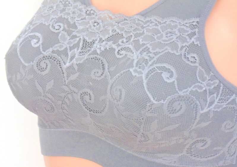 Wciągany miękki staniczek z koroneczką S/M