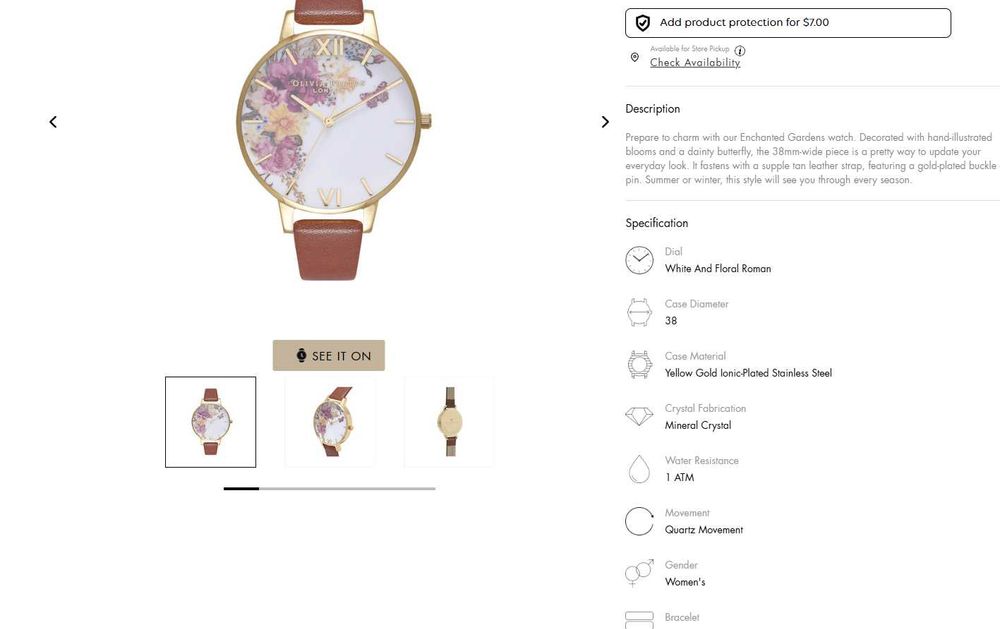 Жіночий годинник 38 Olivia Burton женские часы цветочый мотив