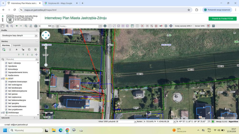 Działka budowlana 860 m² Jastrzębie-Bzie - Widok 2