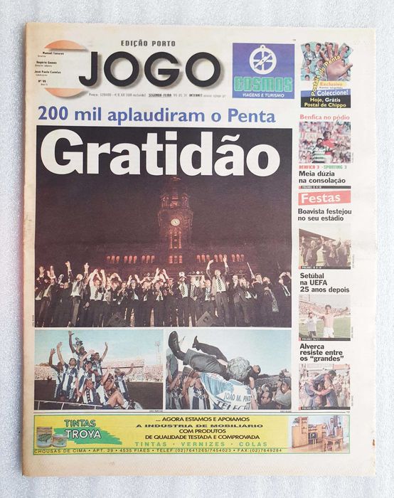 Antigo Jornal ~ " FCP - PENTA - 1999 " ~ Edição Especial O Jogo.
