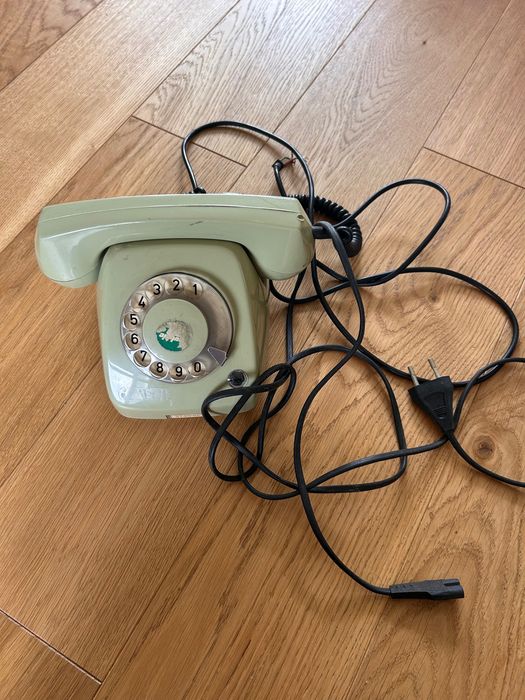 Stary telefon tarczowy RWT CB-664 | Vintage Retro PRL Zielony Oliwkowy