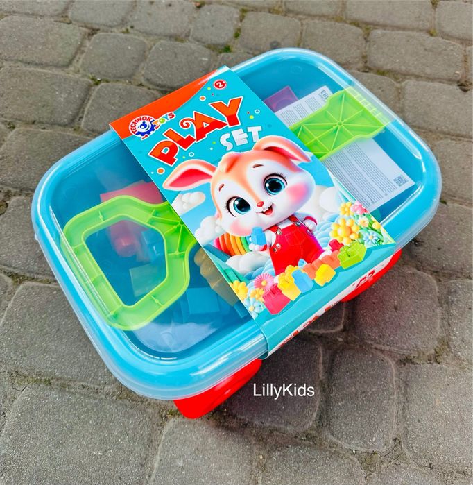 Візок каталка з ручкою з конструктором ( 50 дет)  Технок 1393