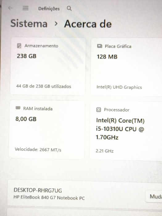 hp elitebook 840 G7 i5 |  8GB DDR | SSD | Ecran 14