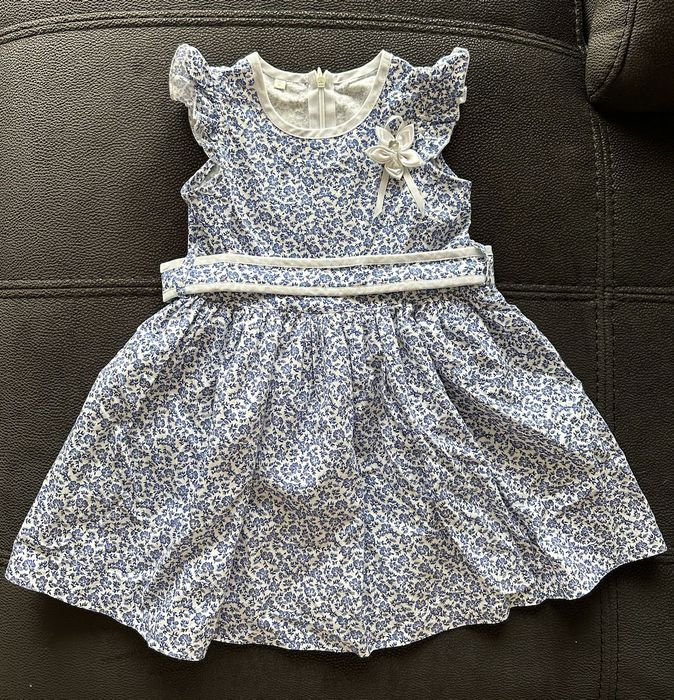 Vestido Azul e Branco Florido (24M)