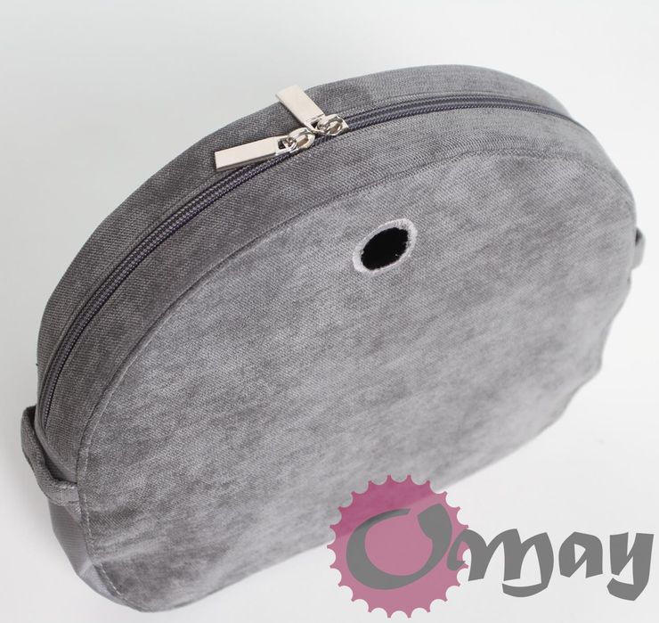 Szary Welur organizer do OBAG MOON LIGHT elegancki 2 kieszenie OMAY