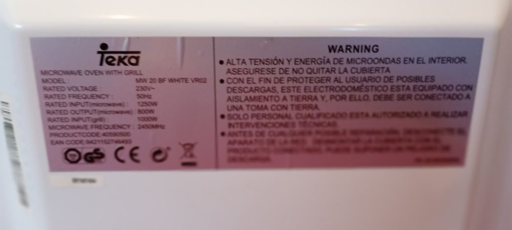 Microondas Teka mod mw20 white