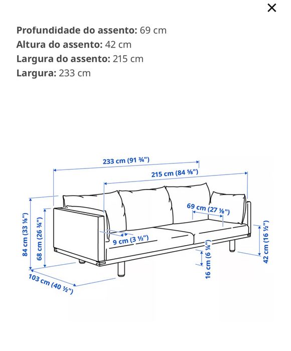 Sofá 3 Lugares Linha Stockholm Ikea