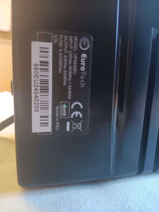 UPS 650w, Eurotech Modelo: UPS650EU, Semi-Novo