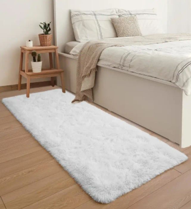 Dywanik /mata 60x160cm biały, miękki, puszysty