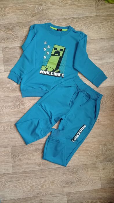 Komplet 134-140 niebieski Minecraft