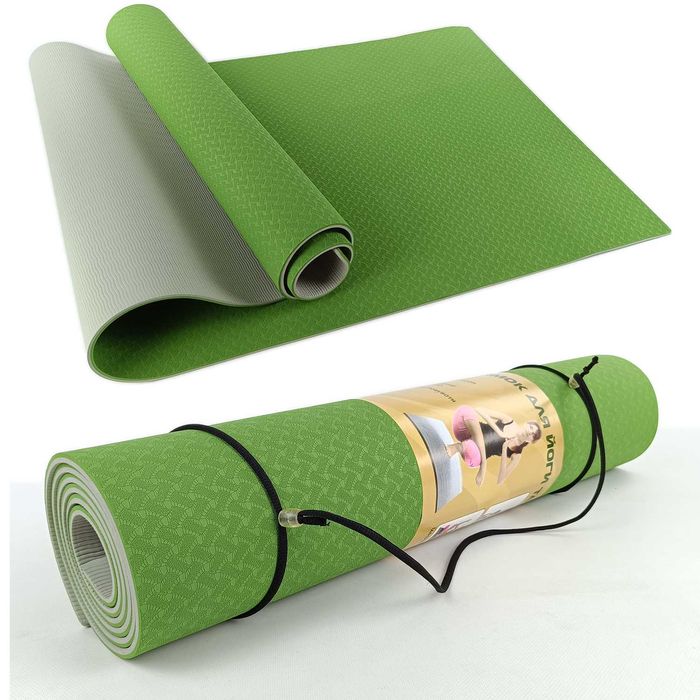 Якісні спортивні коврик/каремати/килимки TPE 6/8 мм для фітнеса/йоги