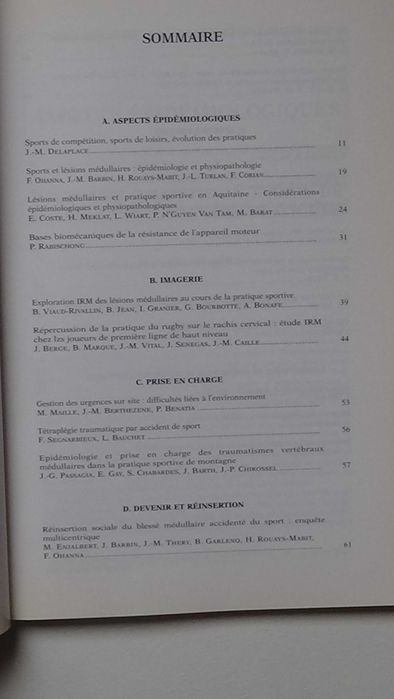 Lésions médullaires en pratique sportive