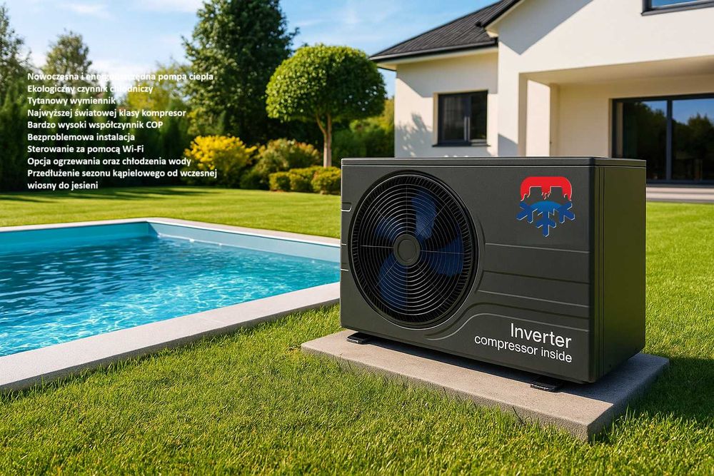 Pompa Ciepła basenowa do basenu, 10KW, 5lat gwarancji, WI-Fi, tuya