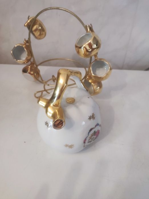 “Conjunto de porcelana francesa St. Lubin France dourado à mão – vinta