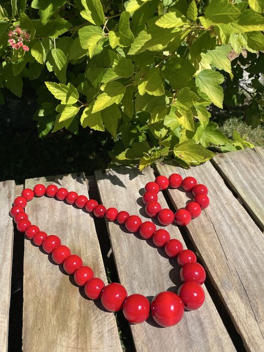 Zestaw Korali z Drewna Bukowego i Bransoletka