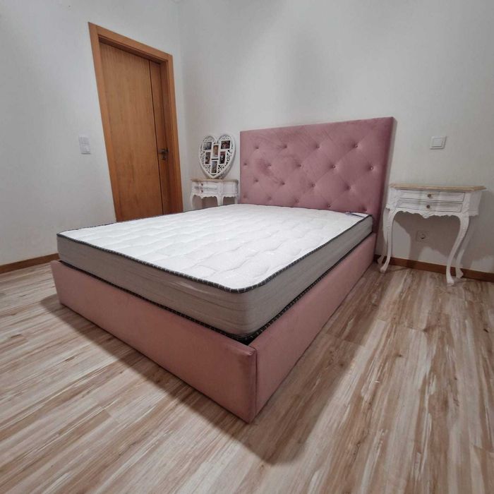 Camas de Casal Estofadas de Luxo 199€ Disp. em Várias Cores! 190x140m!