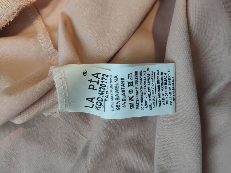 Nowa bawełniana pudrowa bluza cekiny do 130 biust