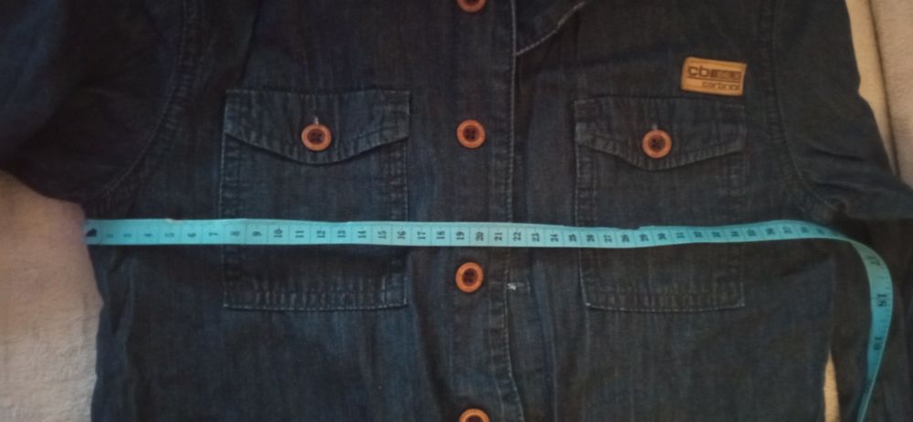 Рубашка с капюшоном джинсовая