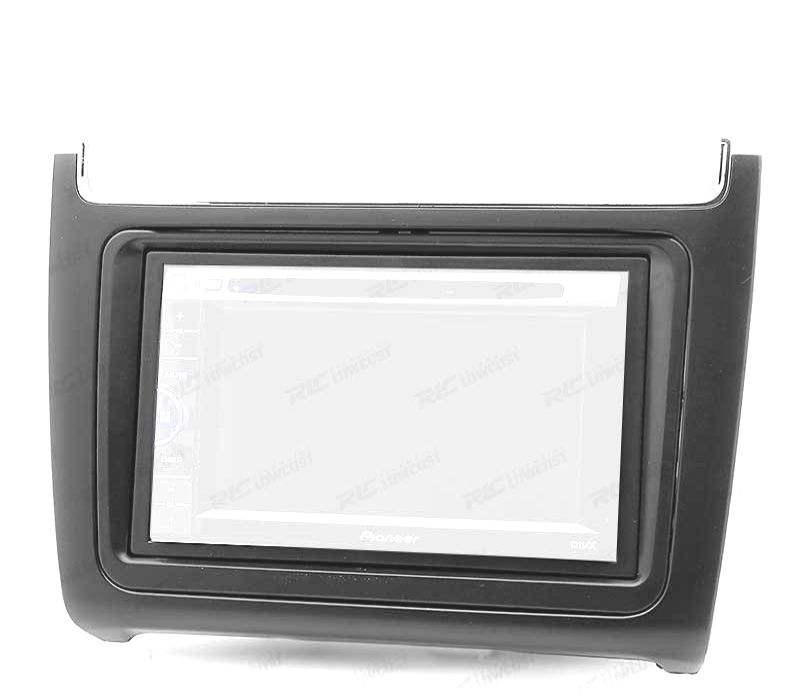 MOLDURA ADAPTADOR PRETO COMPLETO DE RÁDIO 2-DIN PARA VOLKSWAGEN VW POLO 14+