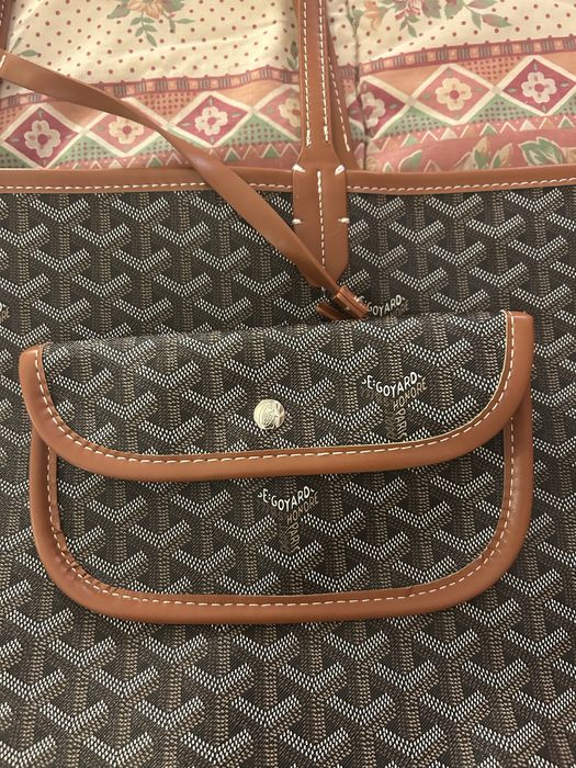 Mala goyard grande azul e castanha