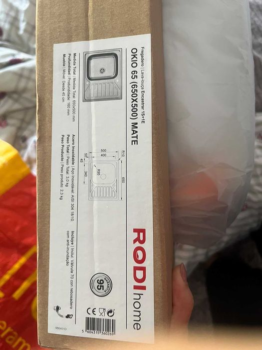 Lava-louça em inox, novo