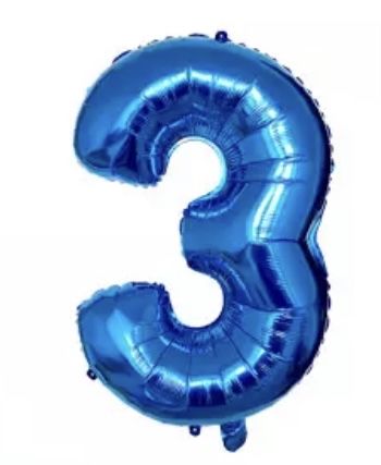 Balões Azuis número 3 - NOVOS