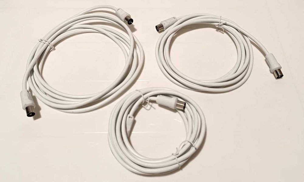 3 White TV Antenna Male-Female Cables64584680801409121
