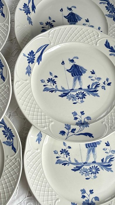 Komplet 6 talerzy Villeroy & Boch 24 cm "Moustiers style" France