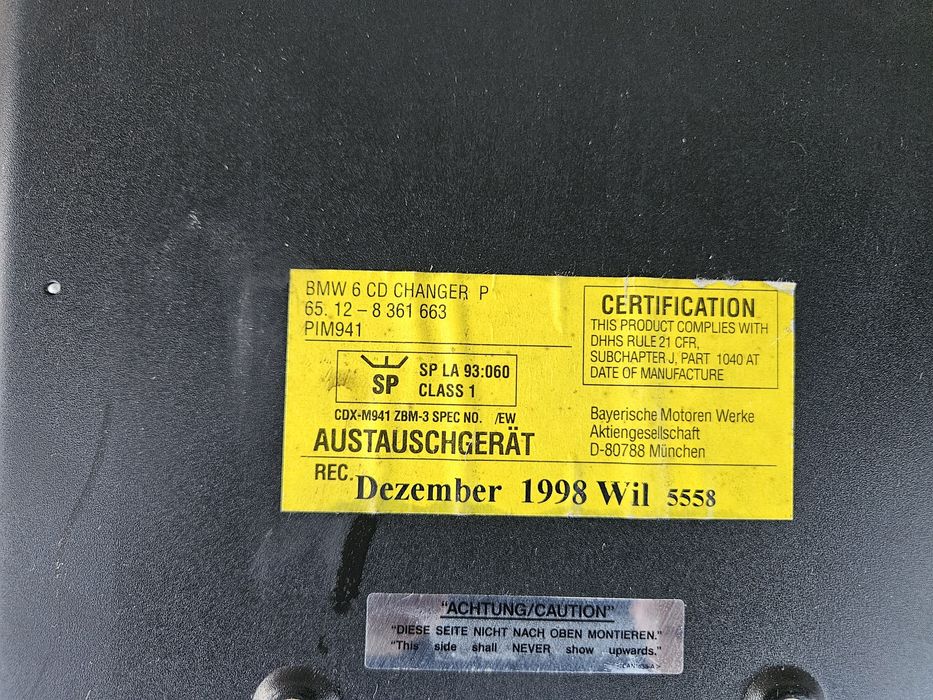 BMW E38 Zmieniarka Płyt 6 CD