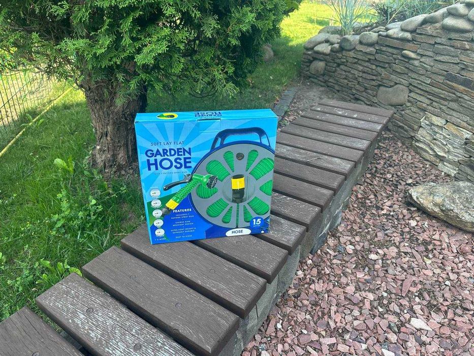 ‼️ Шланг поливной с катушкой и распылителем 1️⃣5️⃣м ‼️